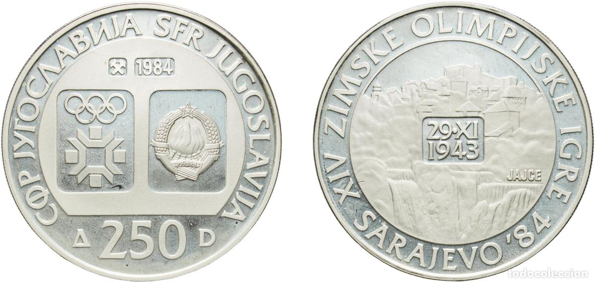 Numismatic Material: Yugoslavia Socialist Federal Republic 1984 250 Dinara (Winter Olympics 1984 - Jajce Village) Silver