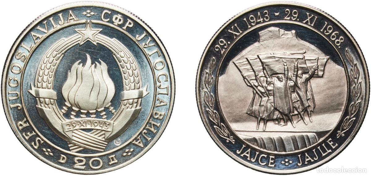 Material numism&aacute;tico: Yugoslavia Socialist Federal Republic 0 NI 20 Dinara (25th Anniversary of Republic) Silver (.925) N