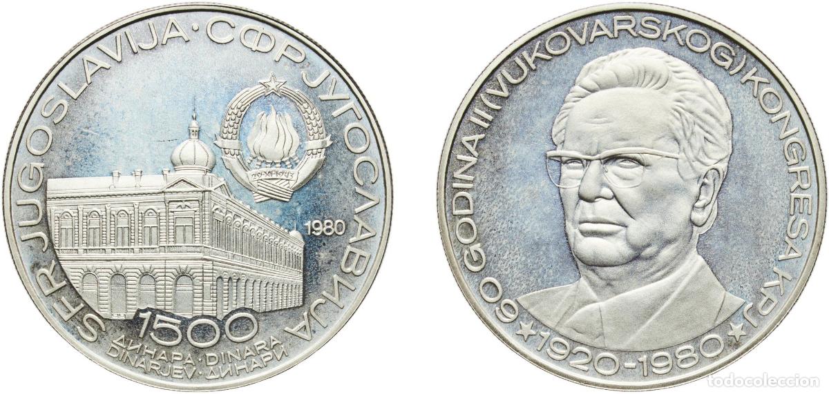 Material numism&aacute;tico: Yugoslavia Socialist Federal Republic 1980 1500 Dinara (Anniversary of Vukovar Congress) Silver (.9