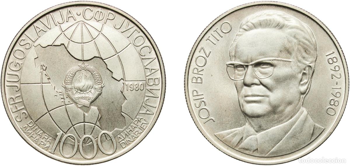 Material numism&aacute;tico: Yugoslavia Socialist Federal Republic 1980 1000 Dinara (Tito's death) Silver (.750) Zlatara Majdanp