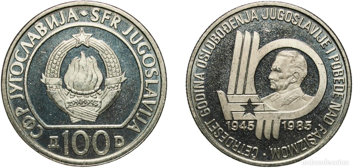 Material numism&aacute;tico: Yugoslavia Socialist Federal Republic 1985 100 Dinara (40 Years of Liberation) Nickel brass (61 % C
