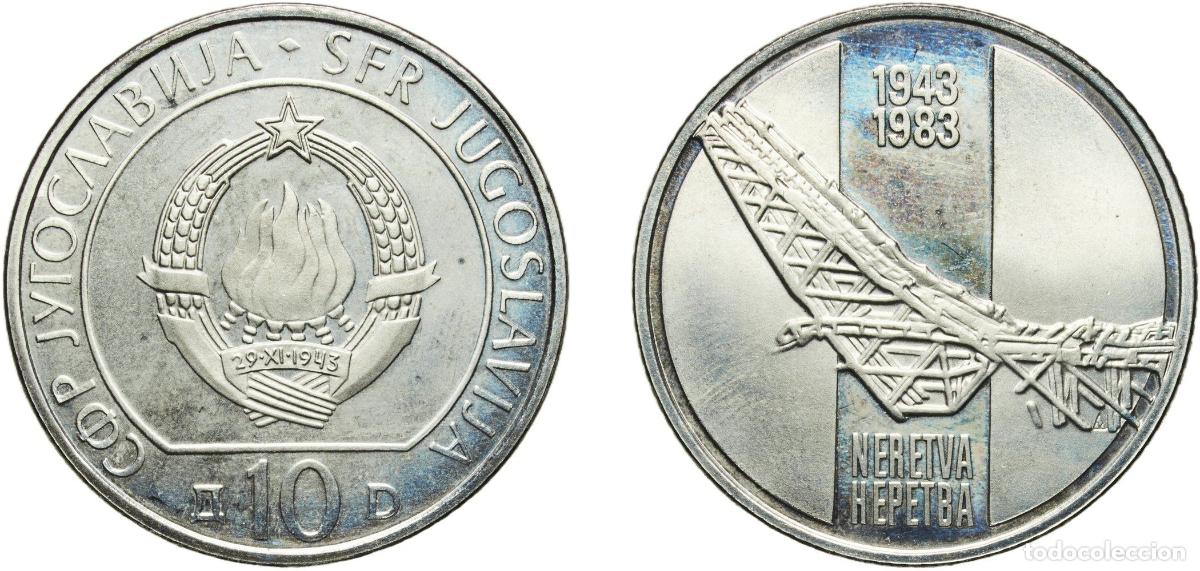 Material numism&aacute;tico: Yugoslavia Socialist Federal Republic 1983 10 Dinara (Battle of Neretva) Nickel brass (61 % Cu, 20