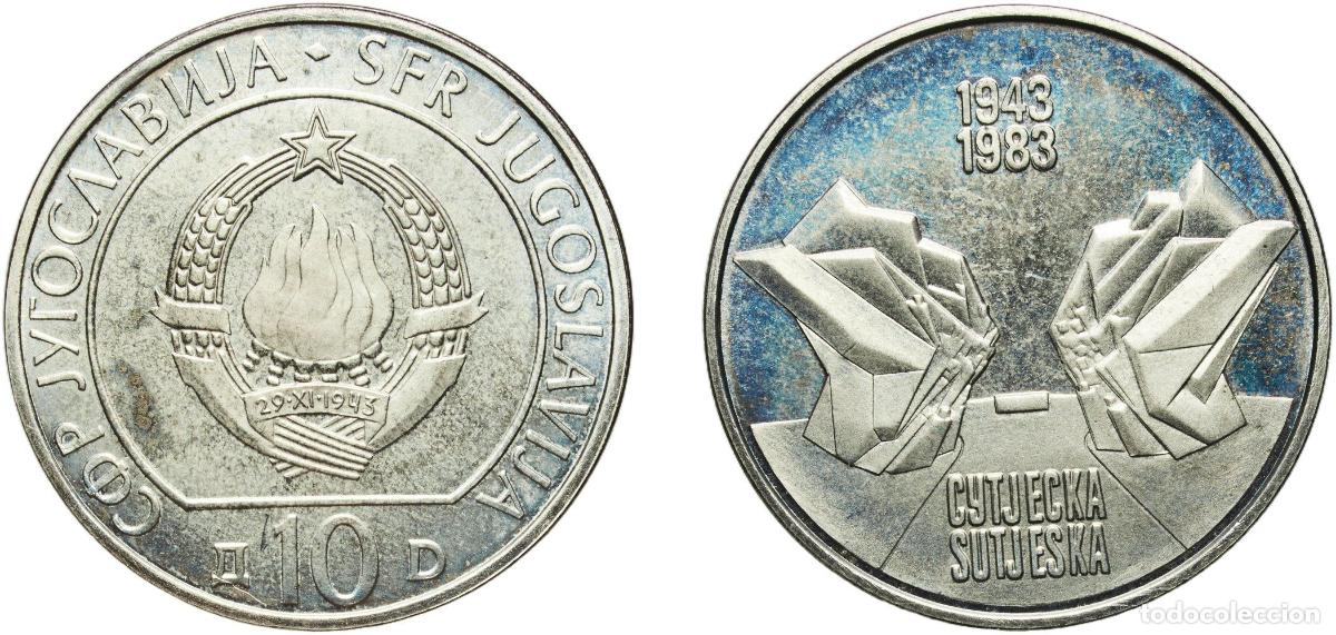 Material numism&aacute;tico: Yugoslavia Socialist Federal Republic 1983 10 Dinara (Battle of Sutjeska) Nickel brass (61 % Cu, 20