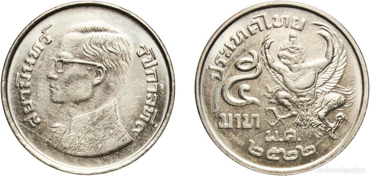 Material numism&aacute;tico: Thailand Kingdom 2522 (1979) 5 Baht - Rama IX Copper-nickel clad copper ([99.5% Copper] clad [75% C