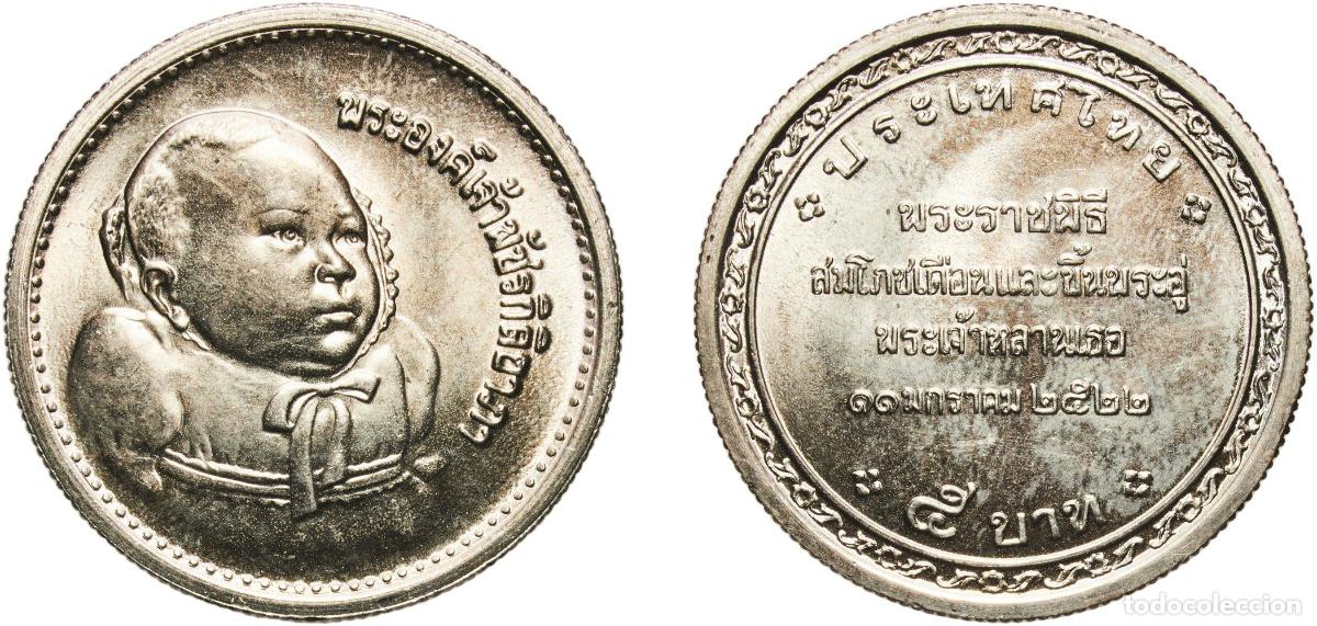 Material numism&aacute;tico: Thailand Kingdom 2522 (1979) 5 Baht - Rama IX (Royal Cradle Ceremony) Copper-nickel clad copper (10