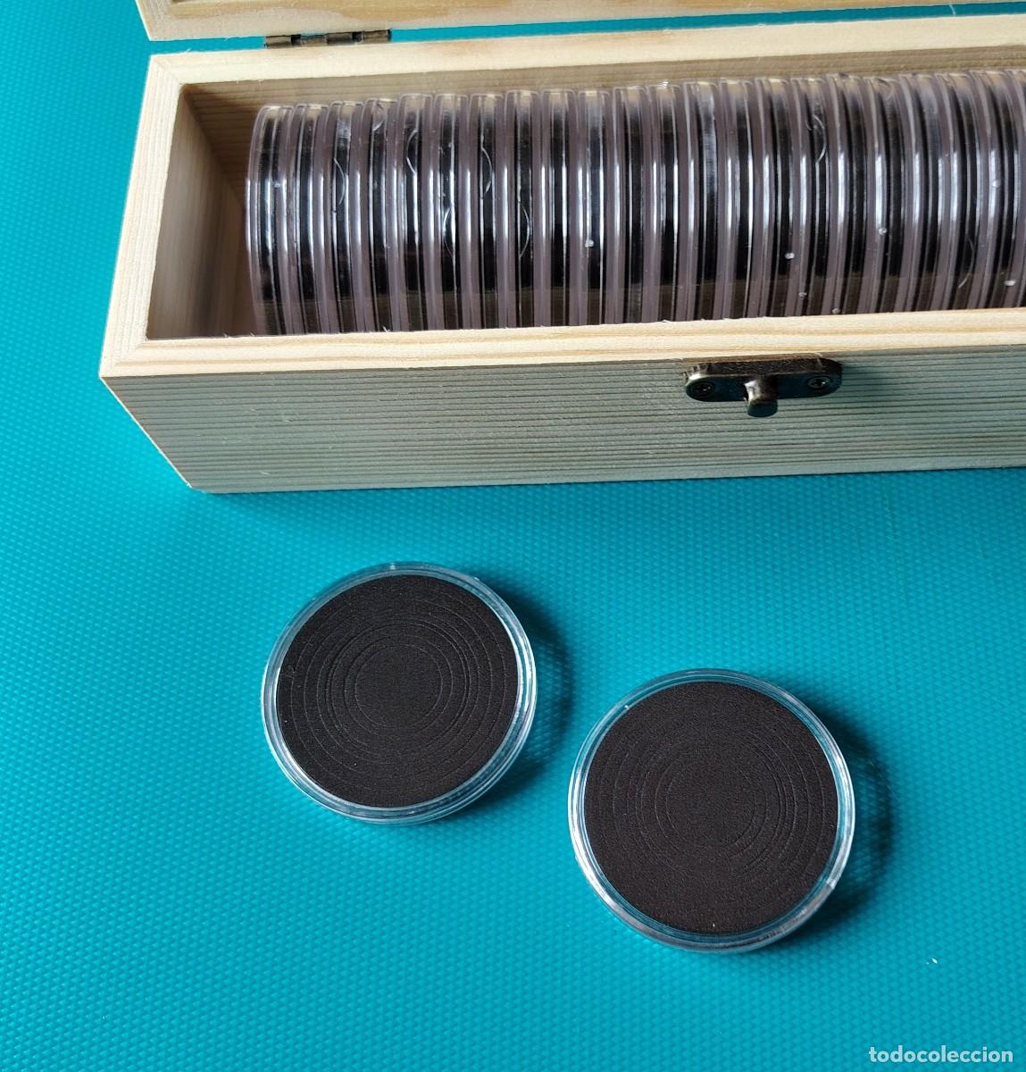 Material numism&aacute;tico: CAJA DE MADERA PARA 33 CAPSULAS DE 16 A 46 MM - 1203EDC - Foto 3