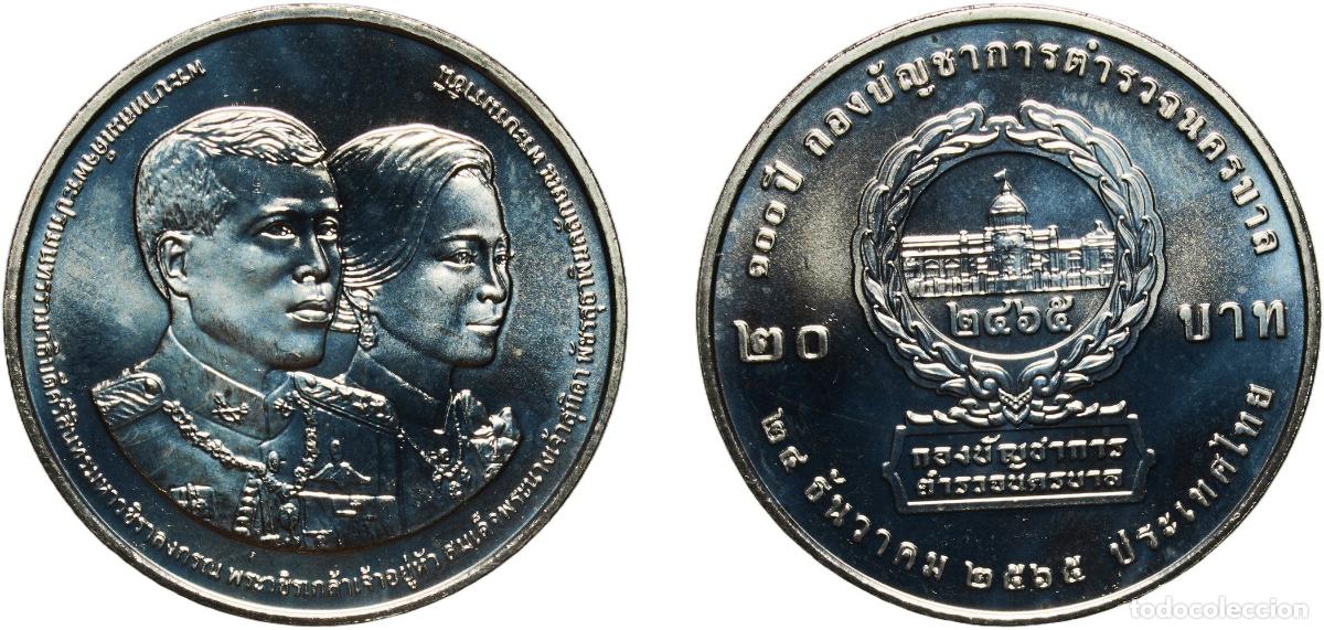 Material numism&aacute;tico: Thailand Kingdom 2565 (2022) 20 Baht - Rama X (Metro Police) Copper-nickel 15.08g UNC Y 587