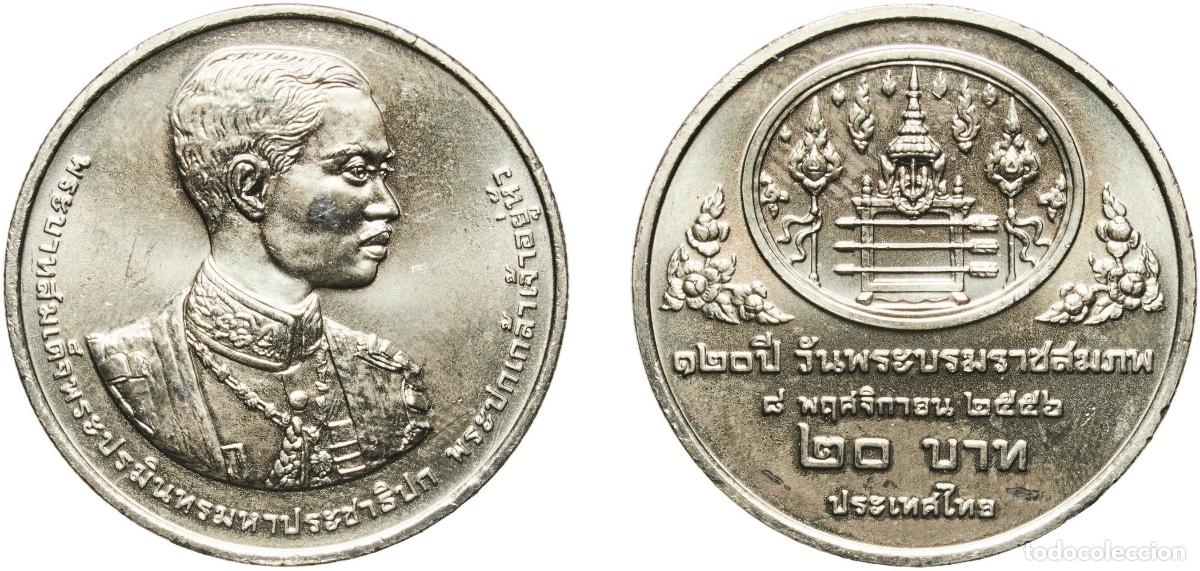 Material numism&aacute;tico: Thailand Kingdom 2556 (2013) 20 Baht - Rama IX (Rama VII) Copper-nickel (500000) 15.05g UNC Y 540