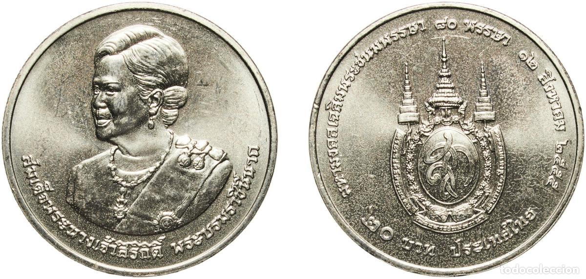 Material numism&aacute;tico: Thailand Kingdom 2555 (2012) 20 Baht - Rama IX (Queen Sirikit) Copper-nickel (75% Copper / 25% Nick