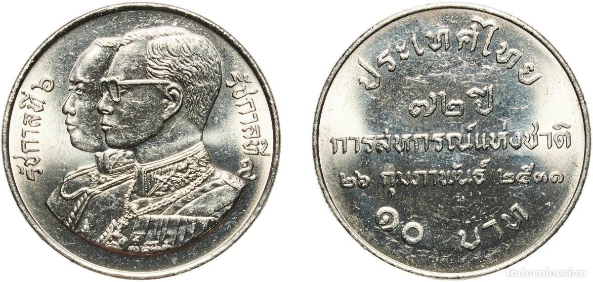 Material numism&aacute;tico: Thailand Kingdom 2531 (1988) 10 Baht - Rama IX (Thai Cooperatives) Nickel (143000) 15.04g UNC Y 20