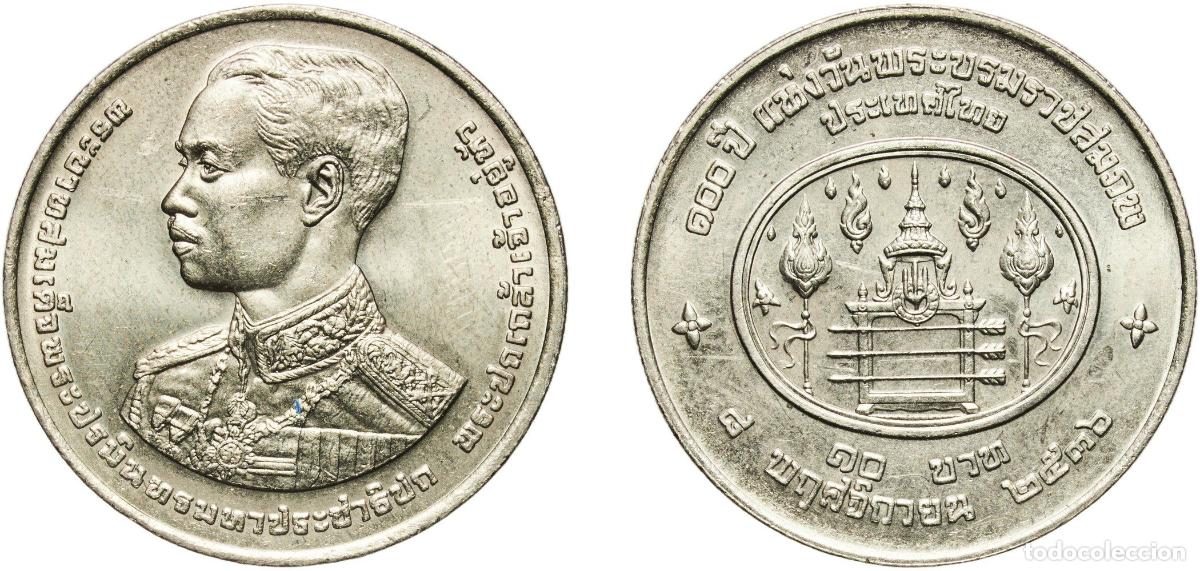 Material numism&aacute;tico: Thailand Kingdom 2536 (1993) 10 Baht - Rama IX (Rama VII) Copper-nickel (800000) 15g UNC Y 289
