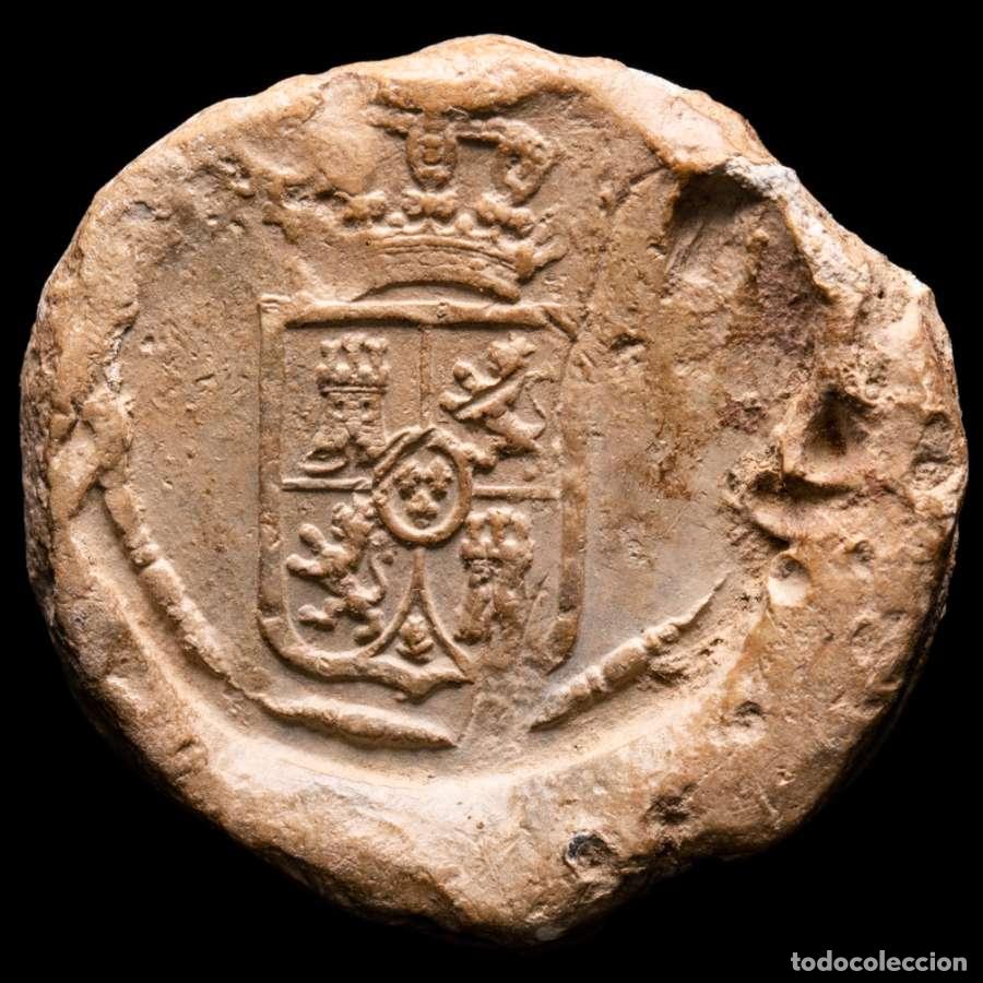 Material numism&aacute;tico: Interesante Lacre con escudo Espa&ntilde;ol, Madrid 1853.
