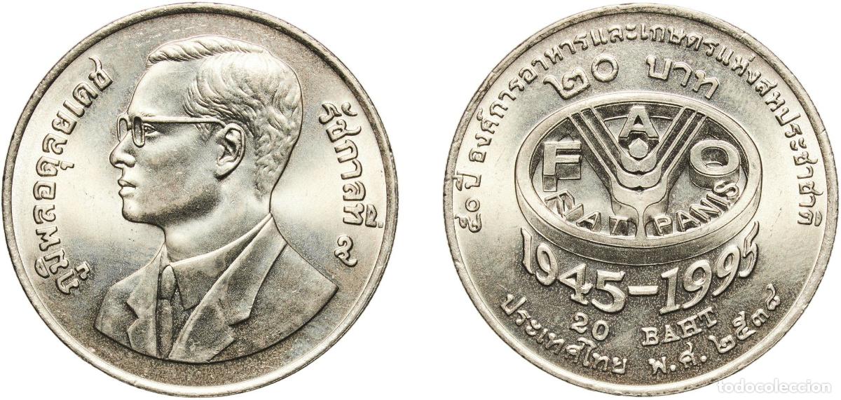 Material numism&aacute;tico: Thailand Kingdom 2538 (1995) 20 Baht - Rama IX (FAO) Copper-nickel (800000) 15g UNC Y 308