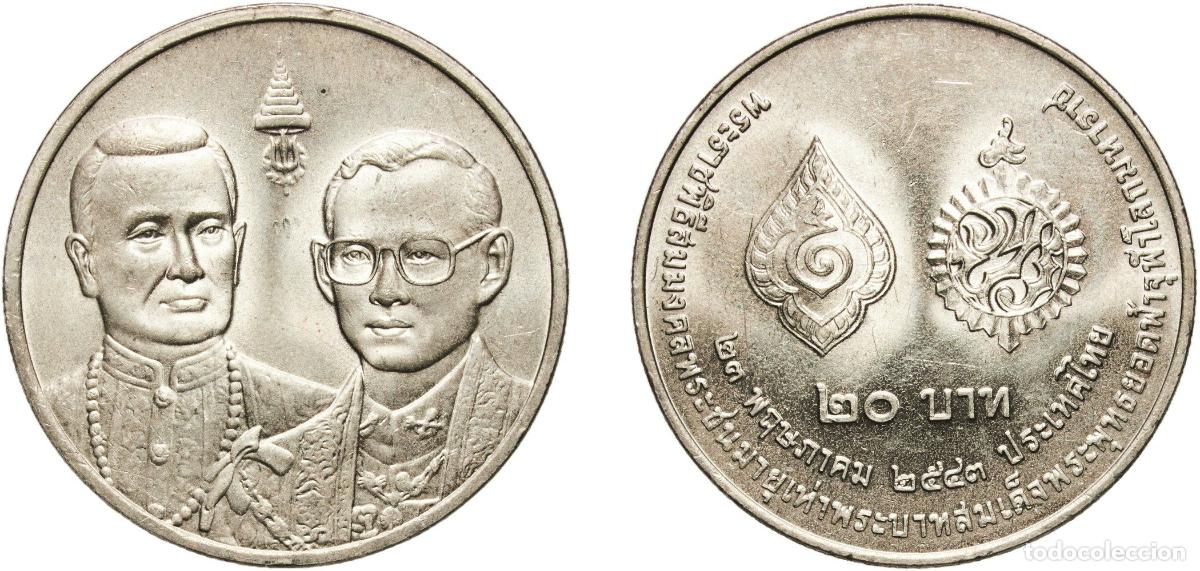 Material numism&aacute;tico: Thailand Kingdom 2543 (2000) 20 Baht - Rama IX (Rama IX reaches the same age of Rama I) Copper-nick