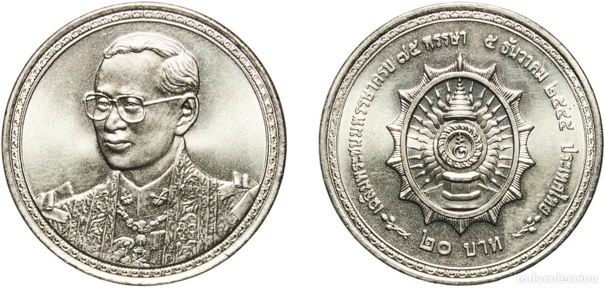 Material numism&aacute;tico: Thailand Kingdom 2545 (2002) 20 Baht - Rama IX (King's 75th Birthday) Copper-nickel (2750000) 15.08