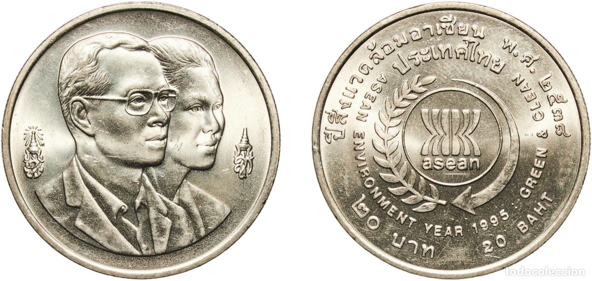 Material numism&aacute;tico: Thailand Kingdom 2538 (1995) 20 Baht - Rama IX (ASEAN Environment Year) Copper-nickel (1000000) 15.