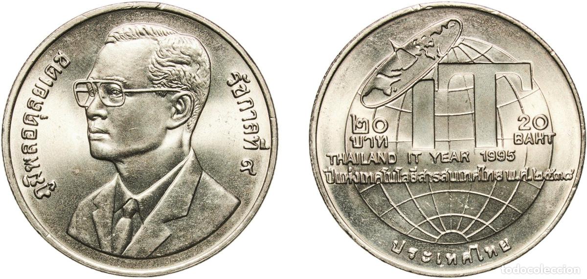 Material numism&aacute;tico: Thailand Kingdom 2538 (1995) 20 Baht - Rama IX (Information Technology Year) Copper-nickel 15.14g U