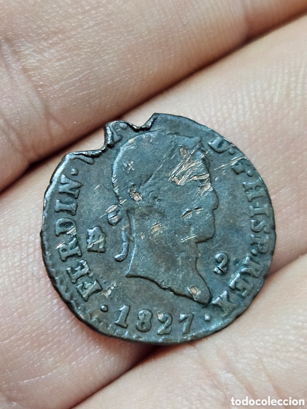 Material numism&aacute;tico: MONEDA REY FERDIN 1827 HISPAN.