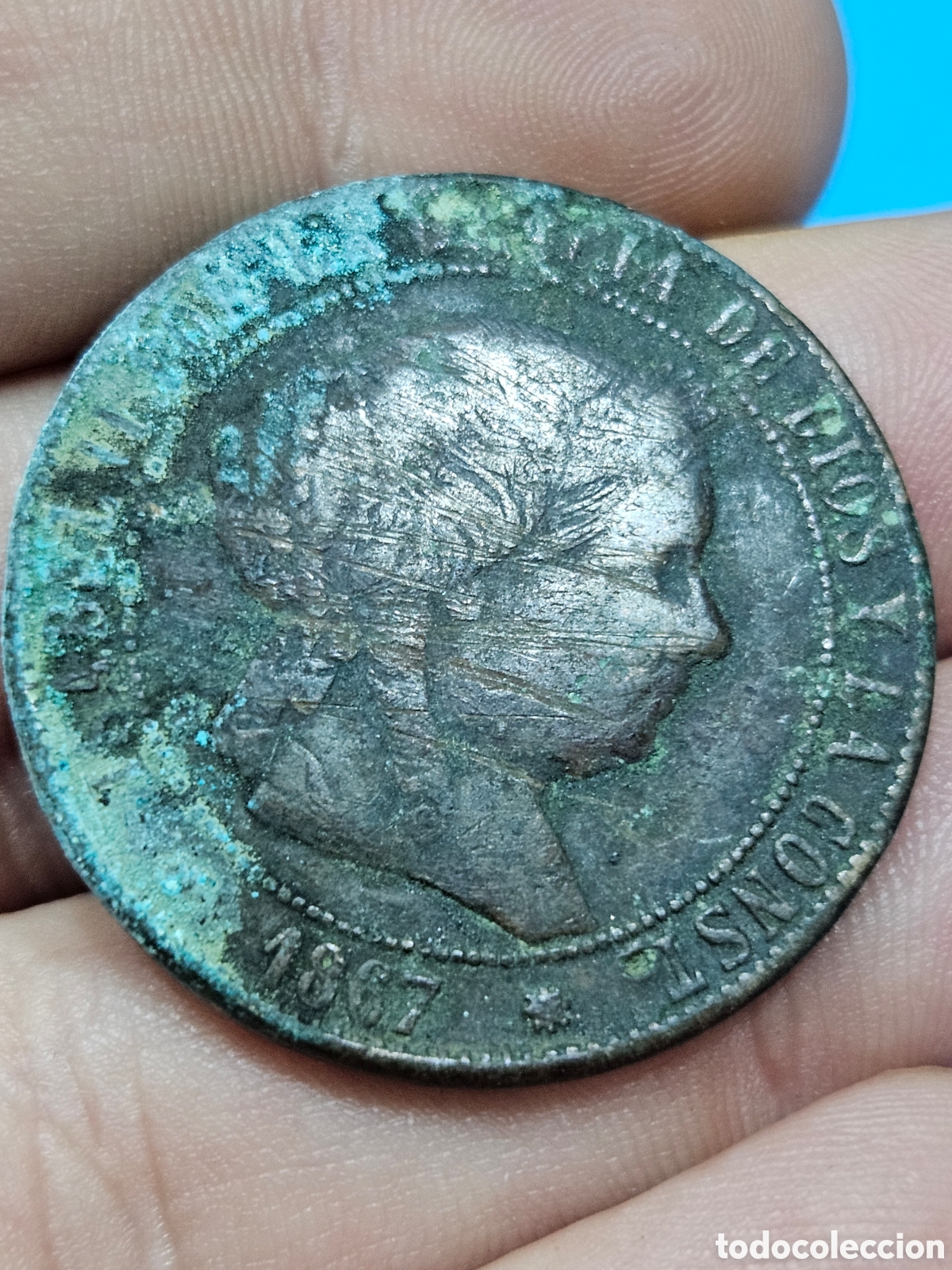 Materiale numismatico: 5 CENTIMOS DE ESCUDO 1867