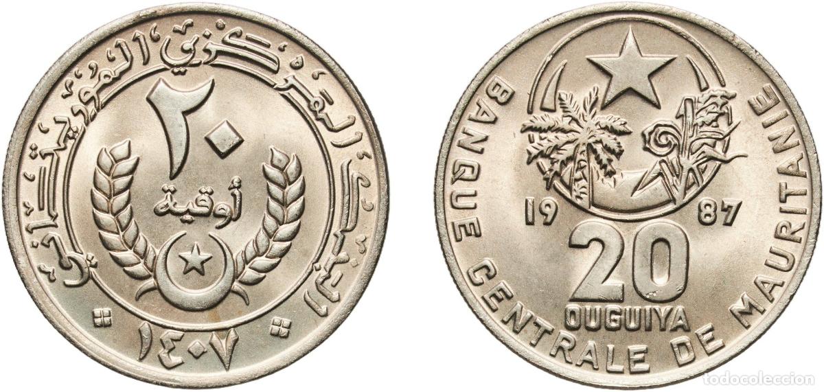 Material numism&aacute;tico: Mauritania Islamic Republic AH1407 (1987) 20 Ouguiya Copper-nickel Kremnica Mint 8g UNC KM 5 Sch&ouml;n