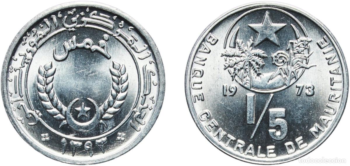 Material numism&aacute;tico: Mauritania Islamic Republic AH1393 (1973) ⅕ Ouguiya Aluminium Kremnica Mint (1000000) 1.37g UNC KM