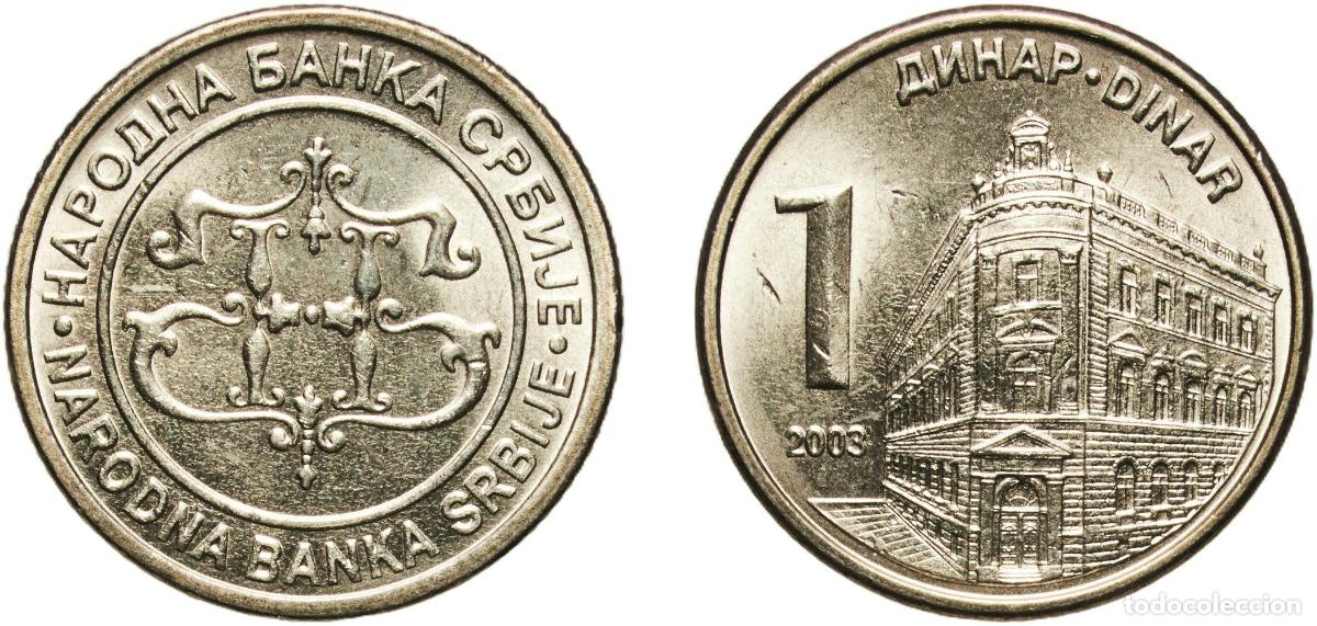 Material numism&aacute;tico: Serbia Republic 2003 1 Dinar Nickel brass (70% Copper, 12% Nickel, 18% Zinc) Belgrade Mint (1032000