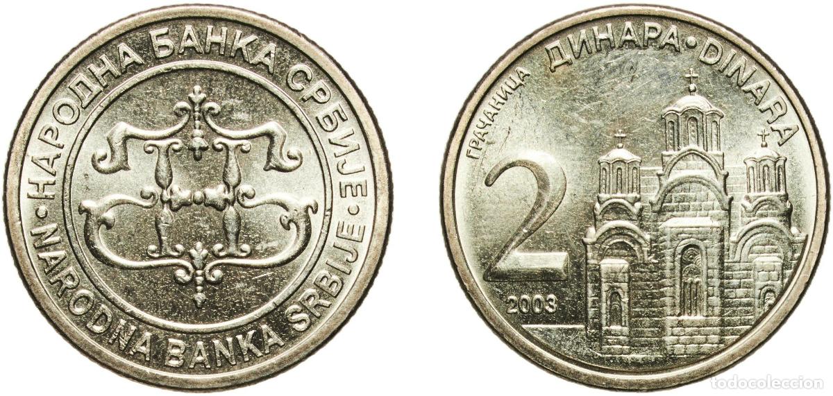 Material numism&aacute;tico: Serbia Republic 2003 2 Dinars Nickel brass (70% Copper, 12% Nickel, 18% Zinc) Belgrade Mint (468800