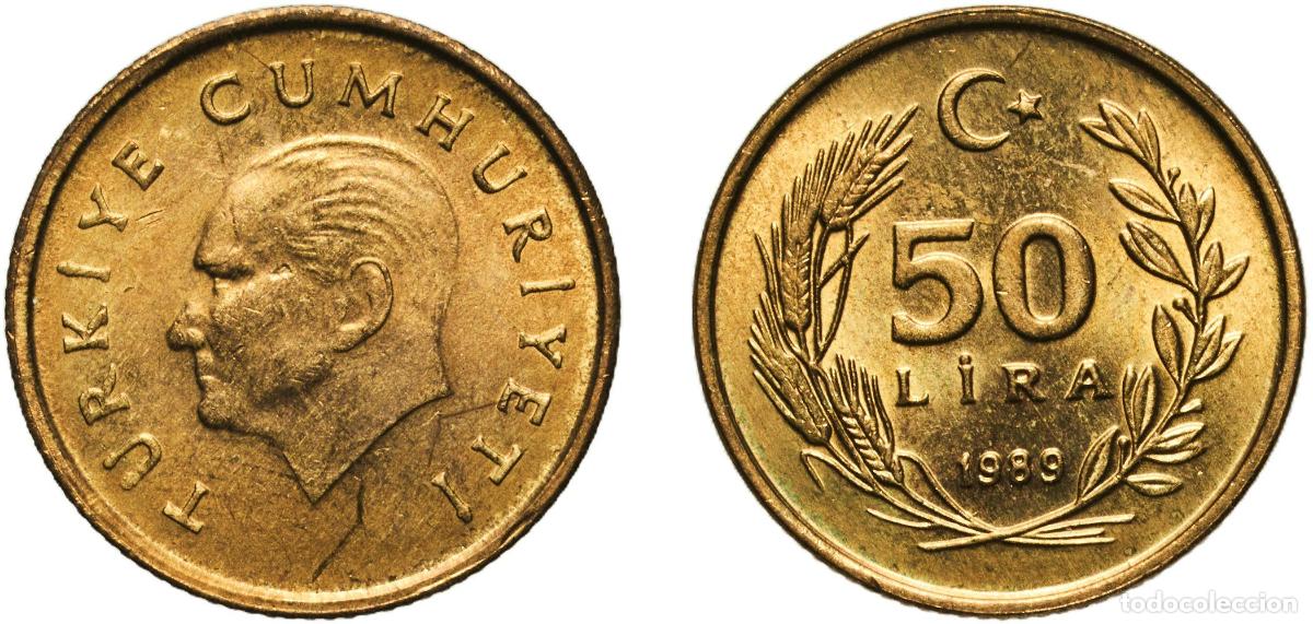 Material numism&aacute;tico: Turkey Republic 1989 50 Lira Brass (70% Copper, 30% Zinc) (25463000) 3.27g UNC KM 987 Sch&ouml;n 513