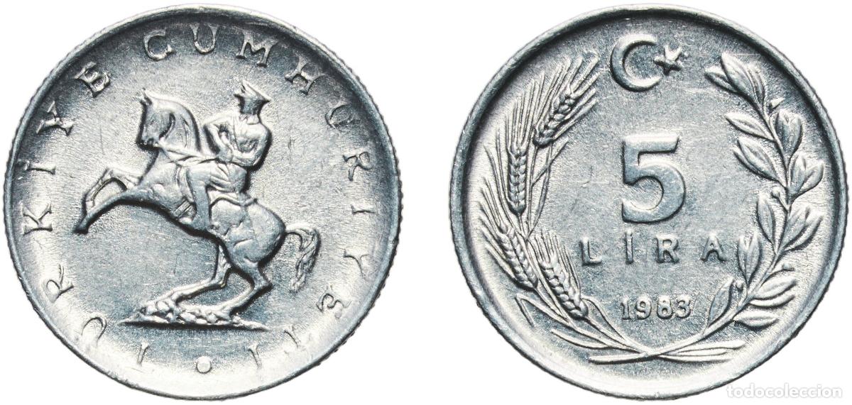 Material numism&aacute;tico: Turkey Republic 1983 5 Lira (small type; crescent to right; small 5) Aluminium (Etial 30) (90310000
