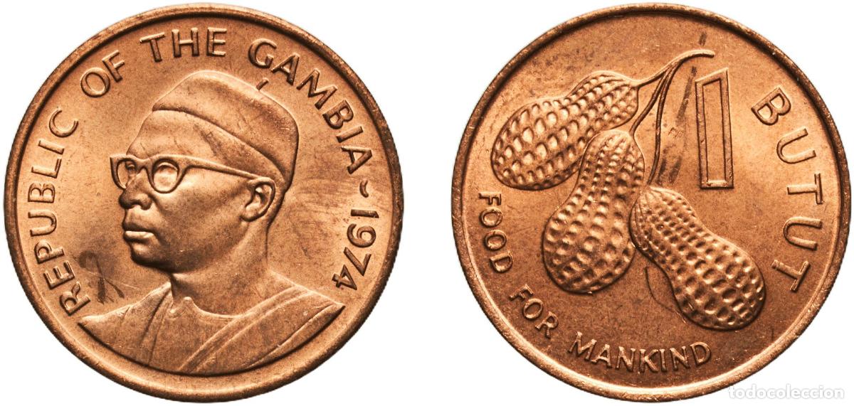 Material numism&aacute;tico: The Gambia Republic 1974 1 Butut (FAO) Bronze (97% Copper, 2.5% Zinc, 0.5% Tin) Royal Mint (2606200