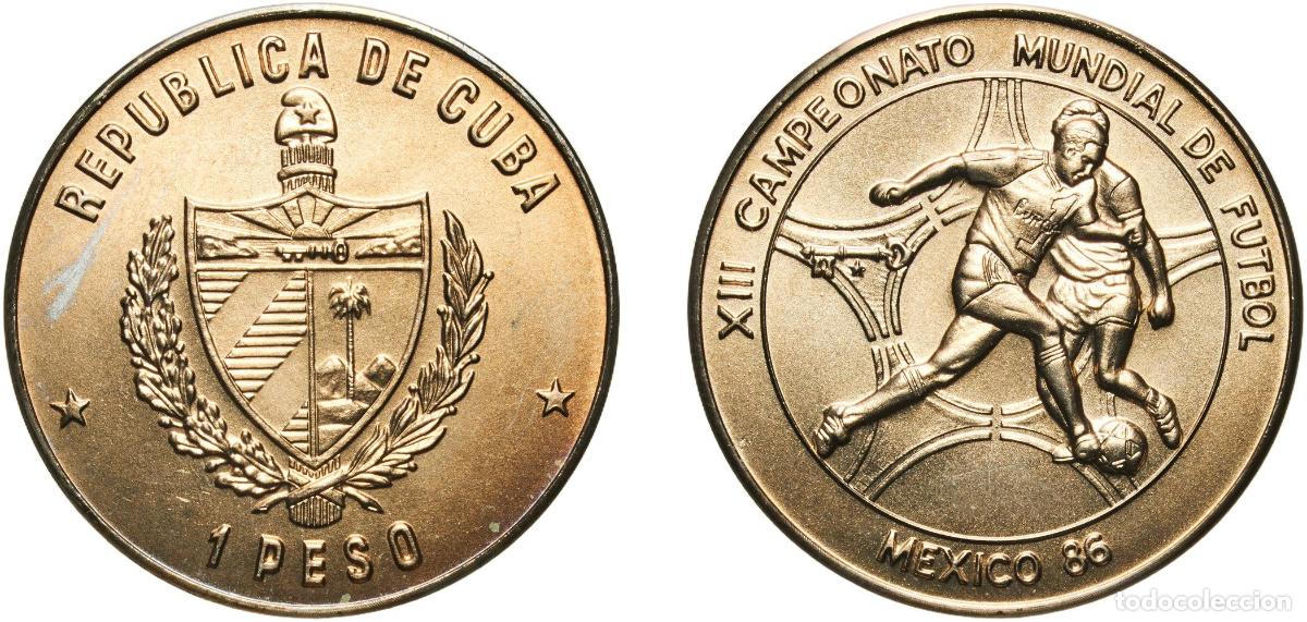 Material numism&aacute;tico: Cuba Second Republic ND (1985) 1 Peso (Soccer World Championship - Mexico 86) Copper-nickel Empresa