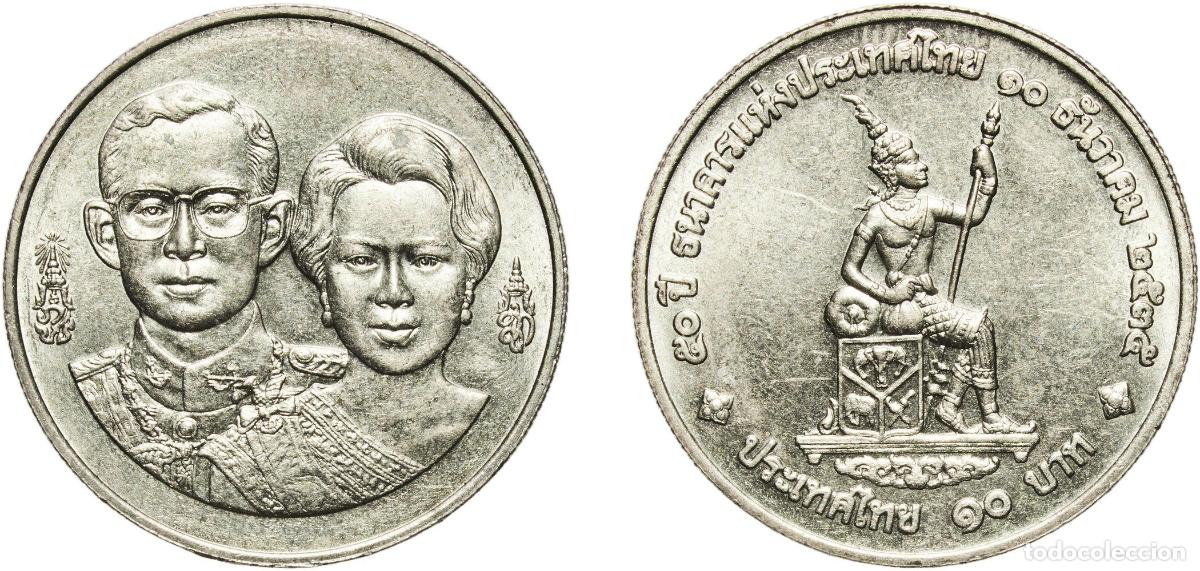 Material numism&aacute;tico: Thailand Kingdom 2535 (1992) 10 Baht - Rama IX (Bank of Thailand) Copper-nickel Royal Mint (700000)