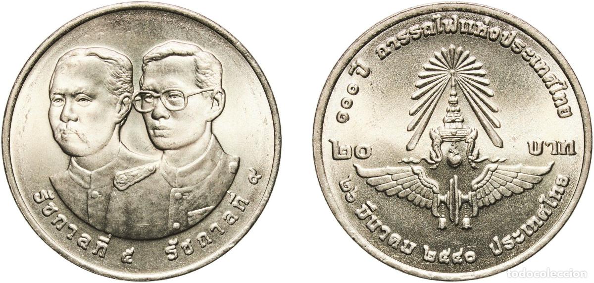 Material numism&aacute;tico: Thailand Kingdom 2540 (1997) 20 Baht - Rama IX (Thai Railway) Copper-nickel (1200000) 15g UNC Y 33