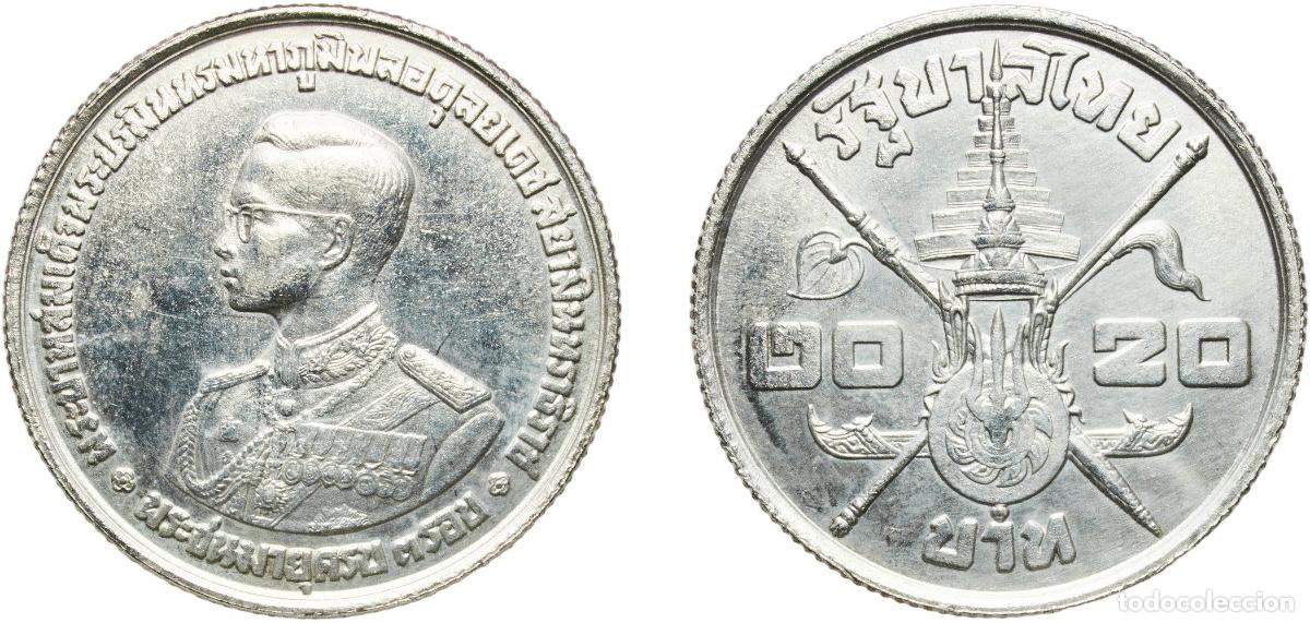 Material numism&aacute;tico: Thailand Kingdom ND (1963) 20 Baht - Rama IX (Birthday) Silver (.750) (1000000) 19.73g UNC Y 86