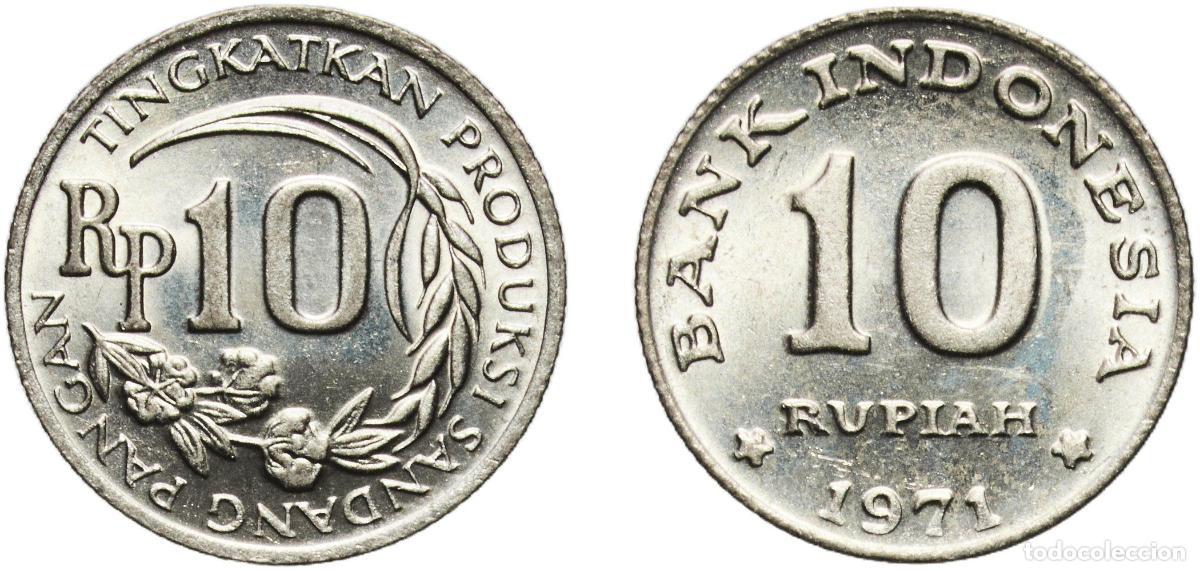 Material numism&aacute;tico: Indonesia Republic 1971 10 Rupiah (FAO) Copper-nickel (75% Copper, 25% Nickel) Perum Peruri Mint (2