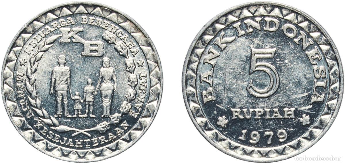 Material numism&aacute;tico: Indonesia Republic 1979 5 Rupiah (FAO) Aluminium Perum Peruri Mint (413200000) 1.38g UNC KM 43 Sch