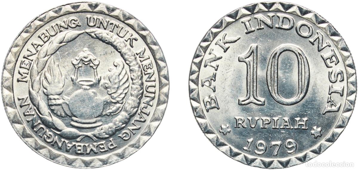 Material numism&aacute;tico: Indonesia Republic 1979 10 Rupiah (FAO) Aluminium Perum Peruri Mint (285670000) 1.87g UNC KM 44 Sc