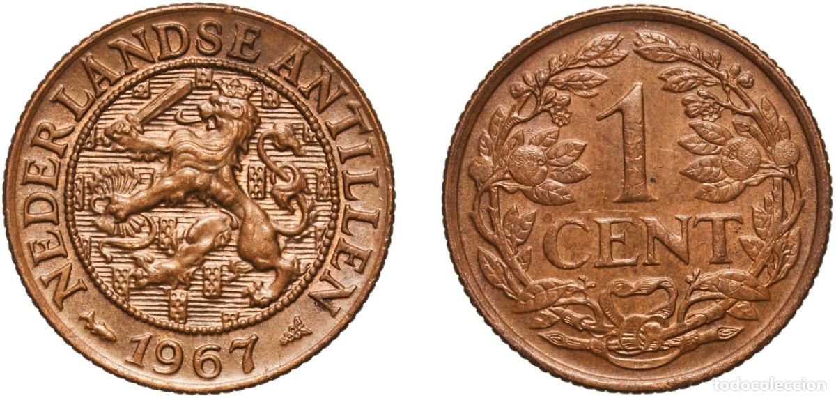 Material numism&aacute;tico: Netherlands Antilles Dutch Colony 1967 1 Cent Bronze (95% copper, 4% zinc, 1% tin) Utrecht Mint (85