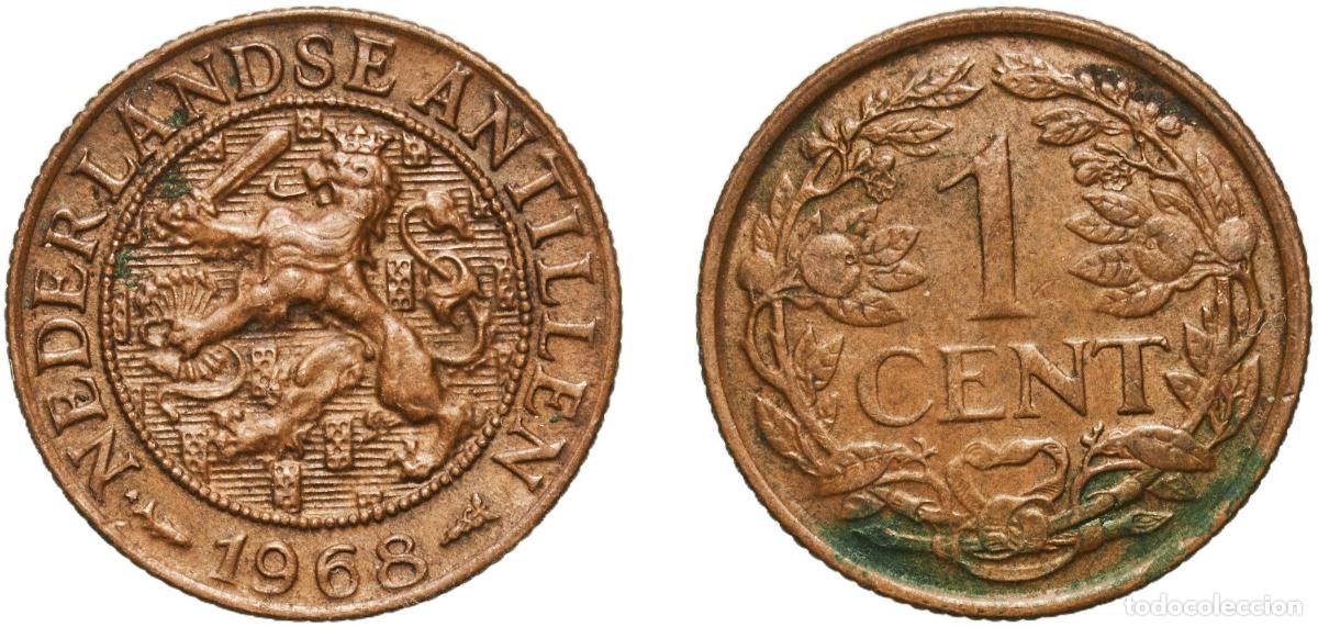 Material numism&aacute;tico: Netherlands Antilles Dutch Colony 1968 1 Cent Bronze (95% copper, 4% zinc, 1% tin) Utrecht Mint (70