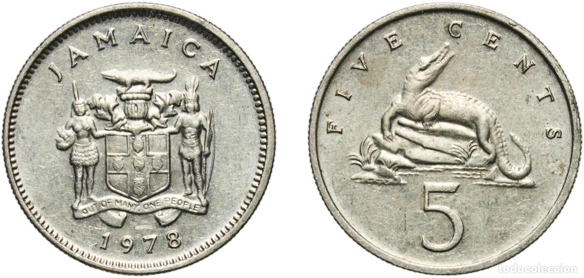 Material numism&aacute;tico: Jamaica Constitutional Monarchy 1978 5 Cents (Wide legend; non-magnetic) Copper-nickel (75% Copper,