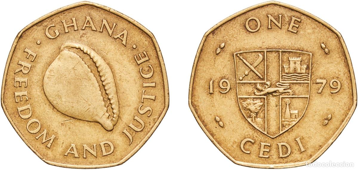 Material numism&aacute;tico: Ghana Republic 1979 1 Cedi (7-sided, FAO) Aluminium bronze (92% Copper, 6% Aluminium, 2% Nickel) Ro