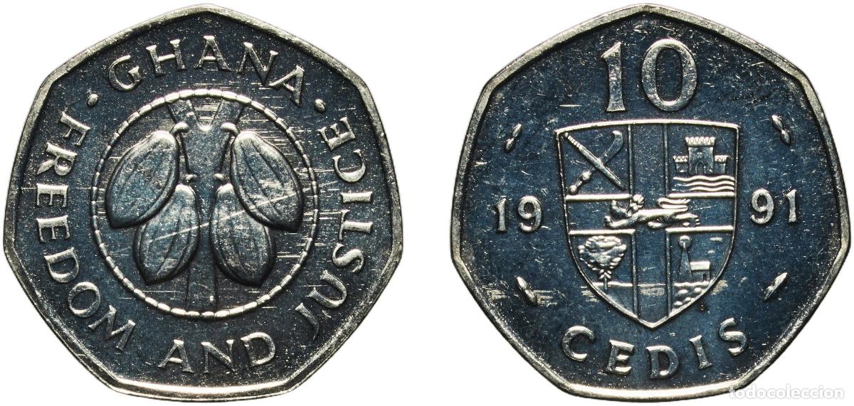 Material numism&aacute;tico: Ghana Republic 1991 10 Cedis Nickel clad steel Royal Mint 3.49g UNC KM 29