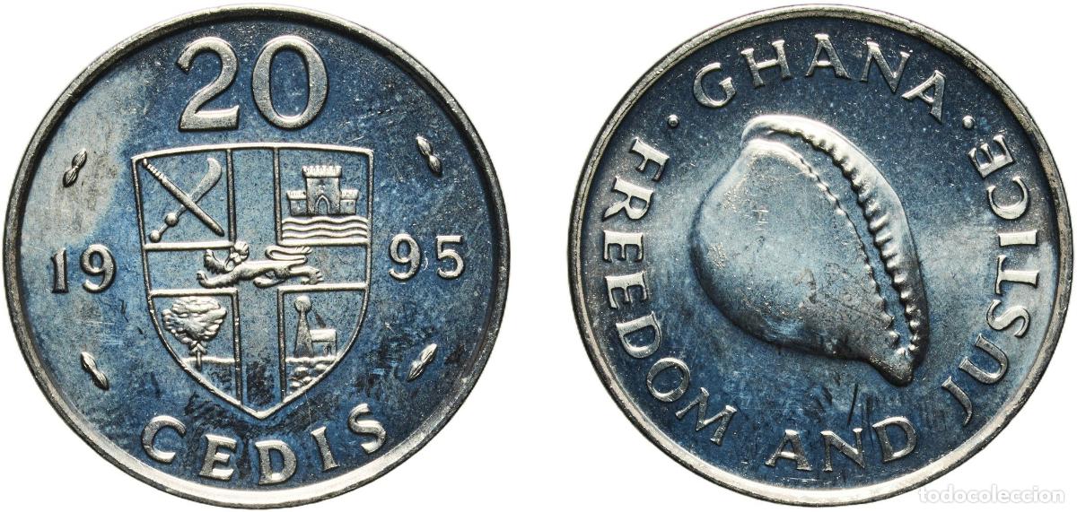 Material numism&aacute;tico: Ghana Republic 1995 20 Cedis Nickel clad steel Royal Mint 5.54g UNC KM 30 Sch&ouml;n 32
