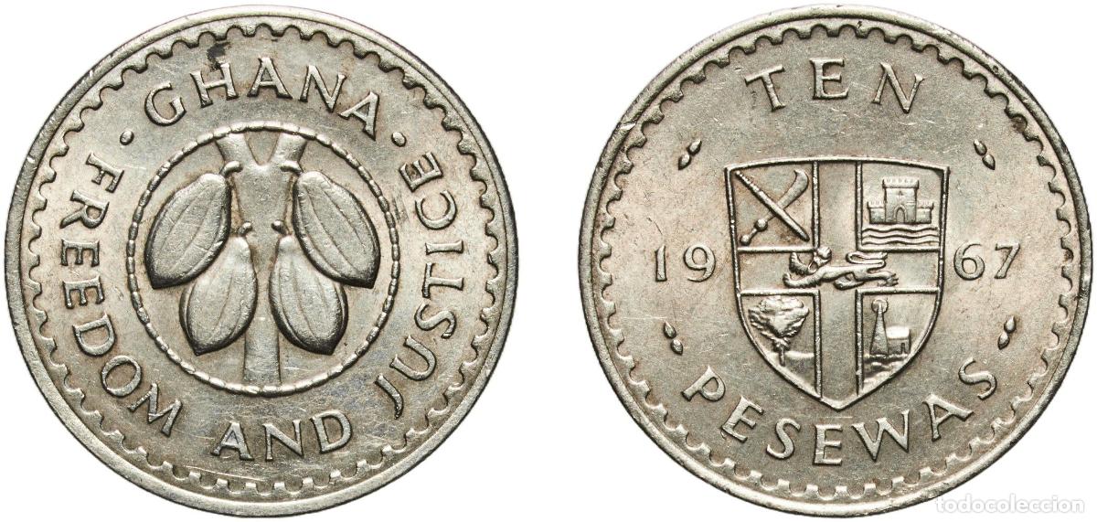 Material numism&aacute;tico: Ghana Republic 1967 10 Pesewas Copper-nickel (75% Copper, 25% Nickel) Royal Mint (Tower Hill) (1320