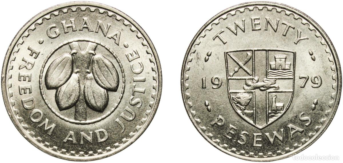 Material numism&aacute;tico: Ghana Republic 1979 20 Pesewas Copper-nickel (75% Copper, 25% Nickel) Royal Mint (Tower Hill) (5000