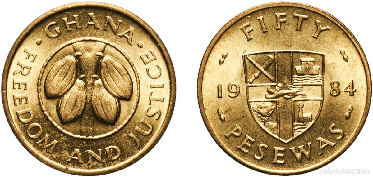 Material numism&aacute;tico: Ghana Republic 1984 50 Pesewas Nickel brass Royal Mint (10000000) 1.49g UNC KM 24
