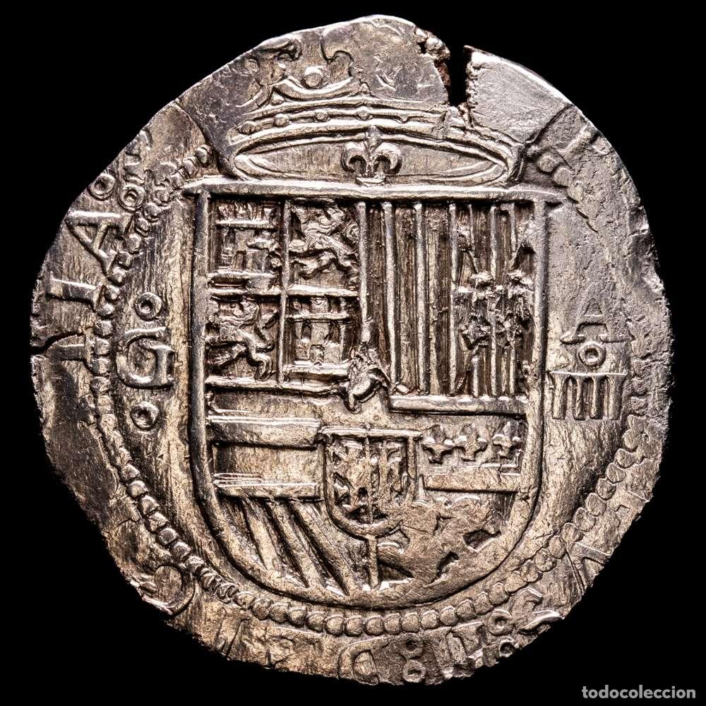 Material numism&aacute;tico: Felipe II (1556-1598). Granada. A. 4 reales. ND (1576-1587). (AC-480). 13,58 g. Rara y m&aacute;s as&iacute;. XF.