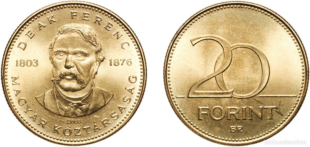 Material numism&aacute;tico: Hungary Republic 2003 BP. 20 Forint (De&aacute;k Ferenc) Nickel brass (75% Copper, 4% Nickel, 21% Zinc) Hu