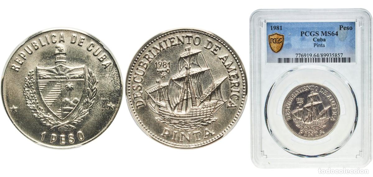 Material numism&aacute;tico: Cuba Second Republic 1981 1 Peso (Pinta) Copper-nickel Empresa Cubana de Acu&ntilde;aciones Mint (10000) 1