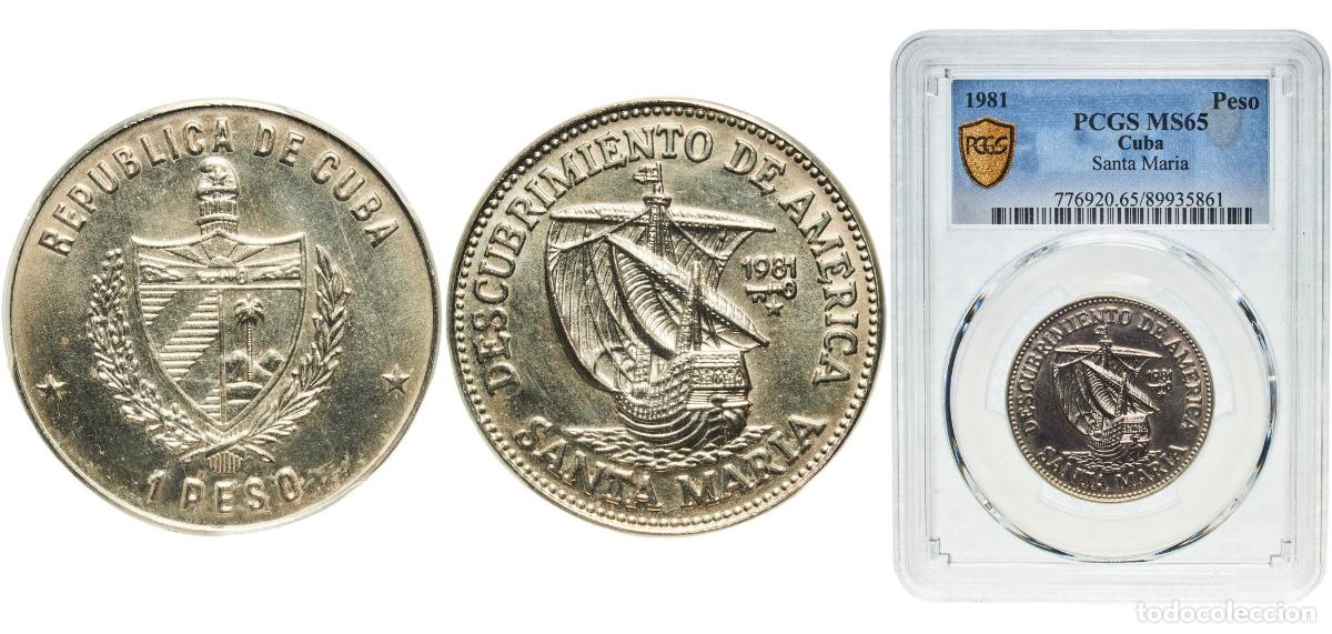 Material numism&aacute;tico: Cuba Second Republic 1981 1 Peso (Santa Maria) Copper-nickel Empresa Cubana de Acu&ntilde;aciones Mint (10